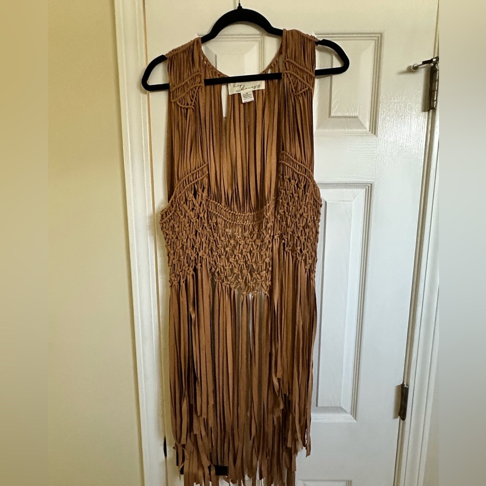 Vintage Havana Tan Fringe Vest